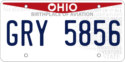 OH license plate GRY5856