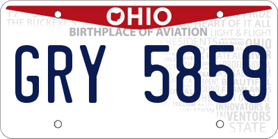 OH license plate GRY5859