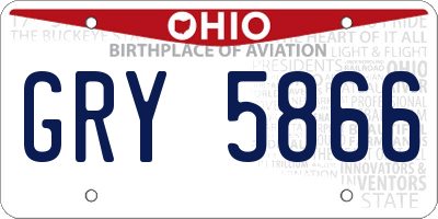 OH license plate GRY5866