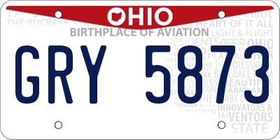 OH license plate GRY5873