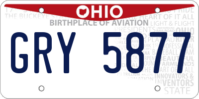 OH license plate GRY5877