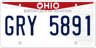 OH license plate GRY5891