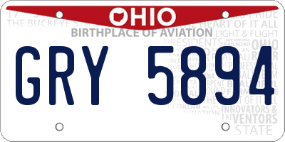 OH license plate GRY5894