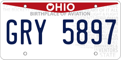 OH license plate GRY5897