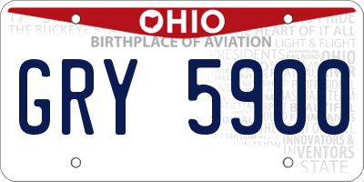 OH license plate GRY5900