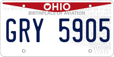 OH license plate GRY5905