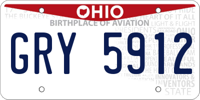 OH license plate GRY5912