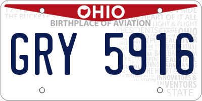 OH license plate GRY5916