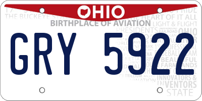 OH license plate GRY5922