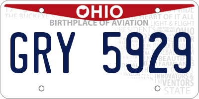 OH license plate GRY5929