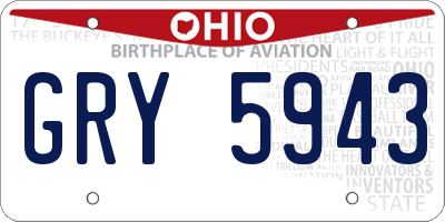 OH license plate GRY5943
