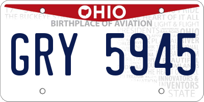 OH license plate GRY5945
