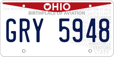 OH license plate GRY5948