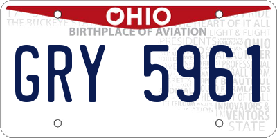 OH license plate GRY5961