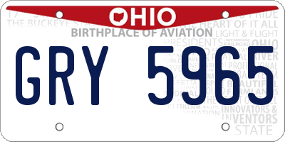 OH license plate GRY5965