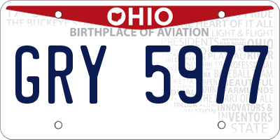 OH license plate GRY5977