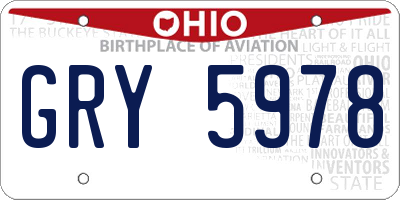 OH license plate GRY5978