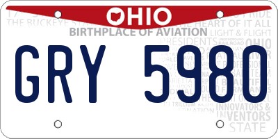 OH license plate GRY5980