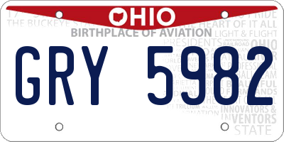 OH license plate GRY5982