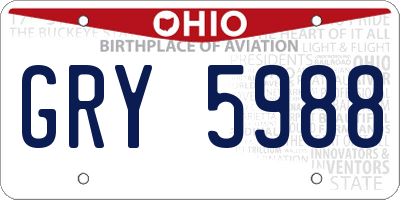 OH license plate GRY5988