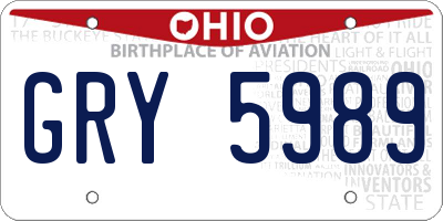 OH license plate GRY5989