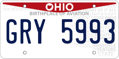 OH license plate GRY5993