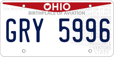OH license plate GRY5996