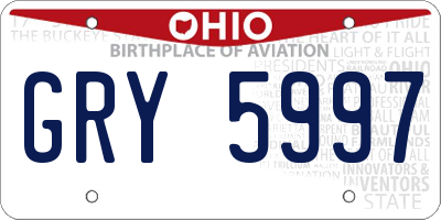 OH license plate GRY5997