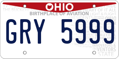 OH license plate GRY5999