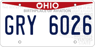 OH license plate GRY6026