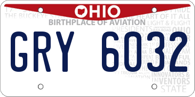 OH license plate GRY6032