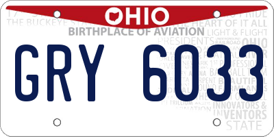 OH license plate GRY6033