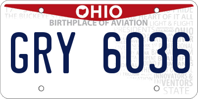 OH license plate GRY6036