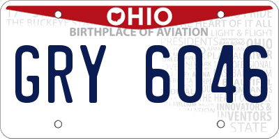 OH license plate GRY6046