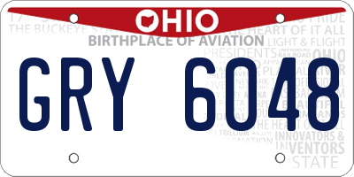 OH license plate GRY6048
