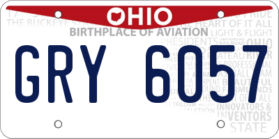 OH license plate GRY6057