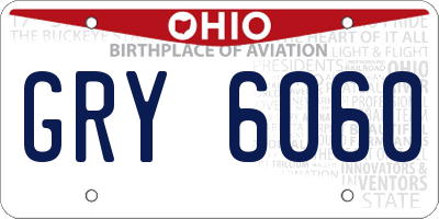 OH license plate GRY6060