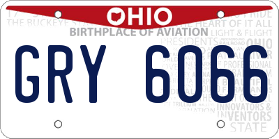 OH license plate GRY6066