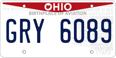 OH license plate GRY6089