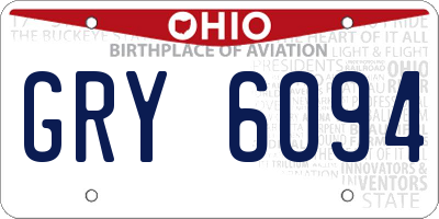 OH license plate GRY6094
