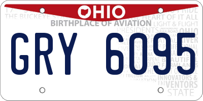 OH license plate GRY6095