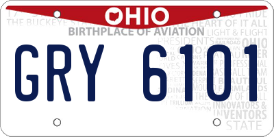 OH license plate GRY6101