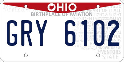OH license plate GRY6102