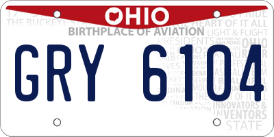 OH license plate GRY6104