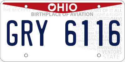 OH license plate GRY6116
