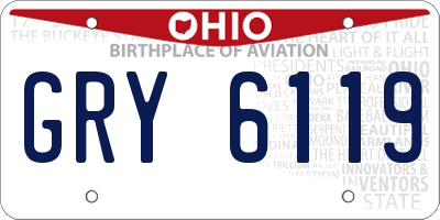 OH license plate GRY6119