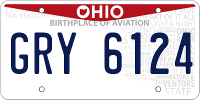 OH license plate GRY6124
