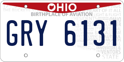 OH license plate GRY6131