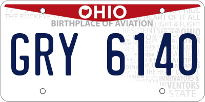 OH license plate GRY6140