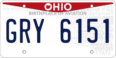 OH license plate GRY6151